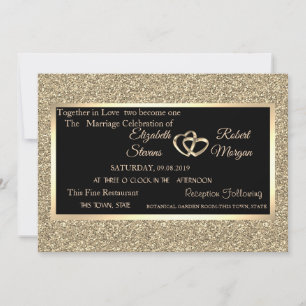 Invitation Parties scintillant or élégant, Mariage de cadre