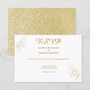 Invitation Parties scintillant OR EN FEUILLE D'OR ÉLÉGANT SIM