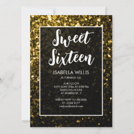 Invitation Parties scintillant or foncé scintille Sweet 16 él