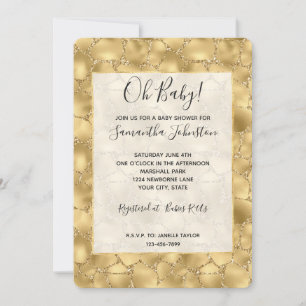 Invitation Parties scintillant or Glitzy Giraffe Imprimer
