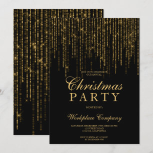 Invitation Parties scintillant or lumières noir entreprise ch