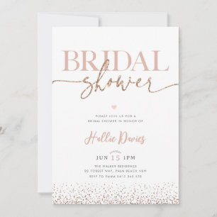 Invitation Parties scintillant or Rose Blush  jolie Fête des 