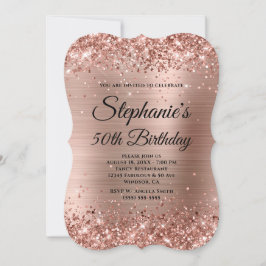 Invitation Parties scintillant or rose et Foil fantaisie Mono
