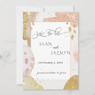 Invitation Parties scintillant Or Rose Moderne Économisez La