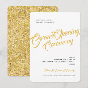 Invitation Parties scintillant Or Simple Entreprise Grand Ouv