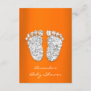 Invitation Parties scintillant Orange Silver bébé garçon fill