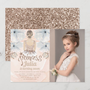 Invitation Parties scintillant photo de luxe Princess Birthda