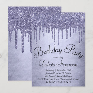 Invitation Parties scintillant pourpre de séchage Lavender
