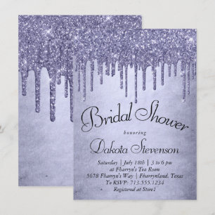 Invitation Parties scintillant pourpre de séchage   Lavender 