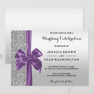 Invitation Parties scintillant romantique en soie et Mariage 