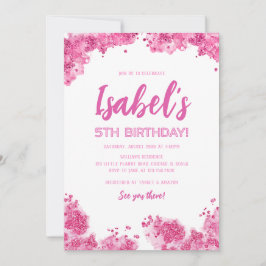 Invitation Parties scintillant rose Anniversaire