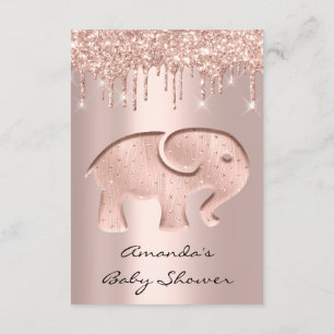 Invitation Parties scintillant  Rose Baby shower éléphant
