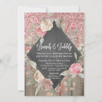 Parties scintillant rose Bois Floral Chalkboard Br