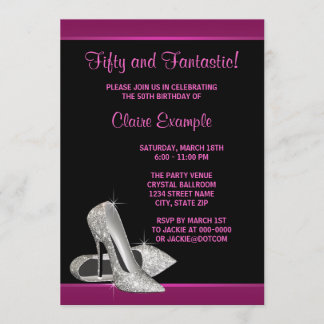 Invitation Parties scintillant rose chaud talons hauts femmes