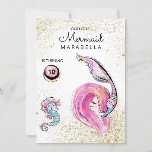 Invitation *~* Parties scintillant rose cheveux sirène fête d