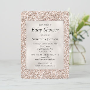 Invitation Parties scintillant Rose de Baby shower de perle d