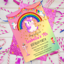 Parties scintillant rose et Rainbow Unicorn annive