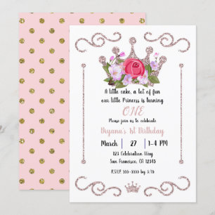 Invitation Parties scintillant rose Floral de la Couronne UN 
