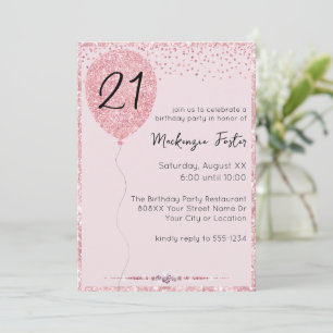 Invitation Parties scintillant rose glamour et diamants Ballo