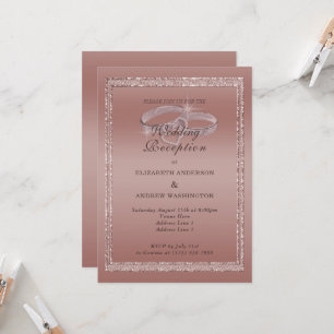 Invitation Parties scintillant rose Gold, Anneaux Argent Réce