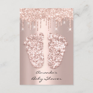 Invitation Parties scintillant  Rose Gold Baby Girl Douche pi
