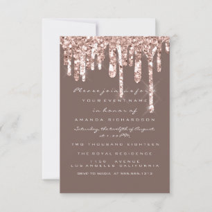 Invitation Parties scintillant  Rose Gold Black Bridal Sweet 
