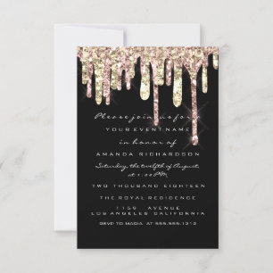 Invitation Parties scintillant Rose Gold Black Bridal Sweet