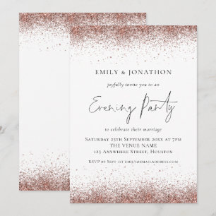 Invitation Parties scintillant rose Gold Frontières Mariage S