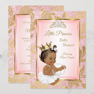 Invitation Parties scintillant rose Gold Princesse Baby showe
