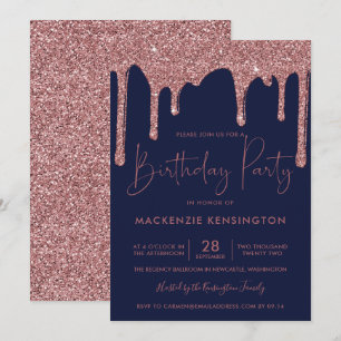 Invitation Parties scintillant rose Gold Sparkle Drivers ble