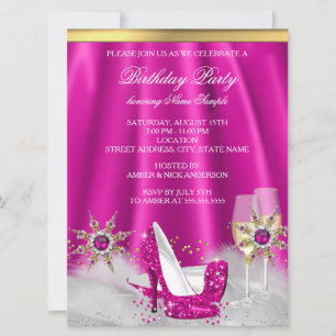 Invitation Parties scintillant Rose Haut talons Gold Champagn