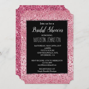 Invitation Parties scintillant rose Leopard Ombre