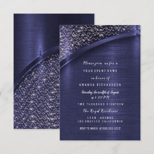 Invitation Parties scintillant rose Marine Fête des mariées A