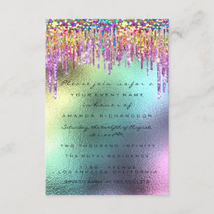 Invitation Parties scintillant  Rose nuptiale 16e Holographe 