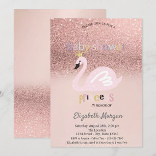 Invitation Parties scintillant rose or Bokeh, Baby shower cyg