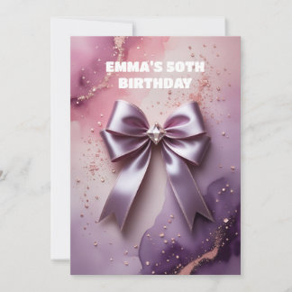 Invitation parties scintillant rose or diamant arc anniversai