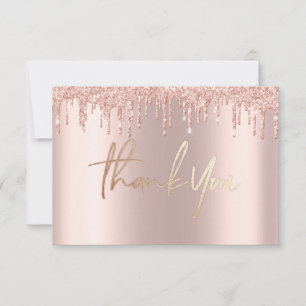 Invitation Parties scintillant Rose or gouttes marbre Merci C