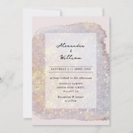 Invitation Parties scintillant rose or moderne Pastel violet 