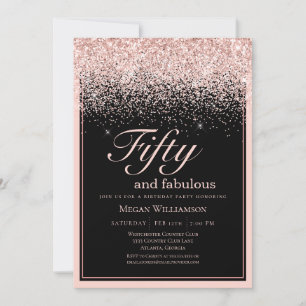 Invitation Parties scintillant rose pâle 50 et Fabulous Birth