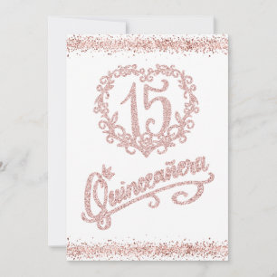 Invitation Parties scintillant rose pâle Quinceañera 15