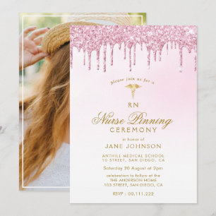 Invitation parties scintillant rose pourpre Cérémonie d'éping