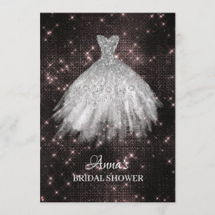 Invitation *~* Parties scintillant rose robe nuptiale robe nu