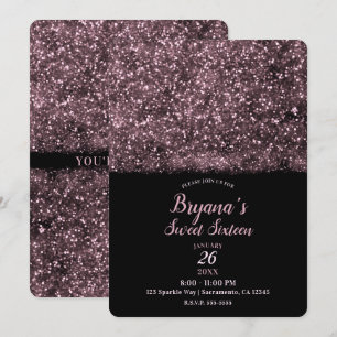 Invitation Parties scintillant rose rose éclatante Douce 16 f