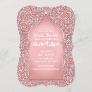 Invitation Parties scintillant rose Rose Gold Fête des mariée