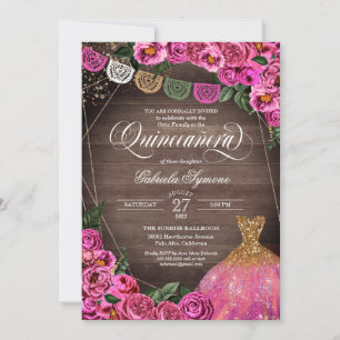 Invitation Parties scintillant rose rustique Gown Fiesta Quin