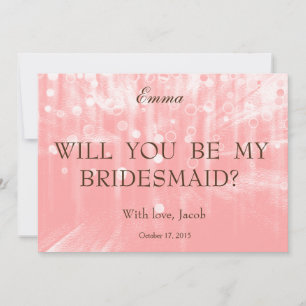 Invitation Parties scintillant Rose Serez-Vous Ma Femme D'Acc