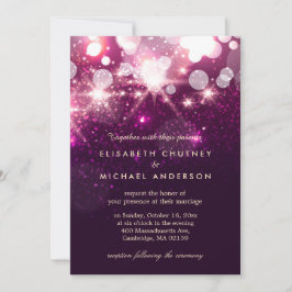 Invitation Parties scintillant rose tendance Étincelle Mariag
