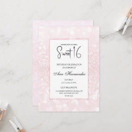 Invitation Parties scintillant rose vif élégant chic Sweet 16