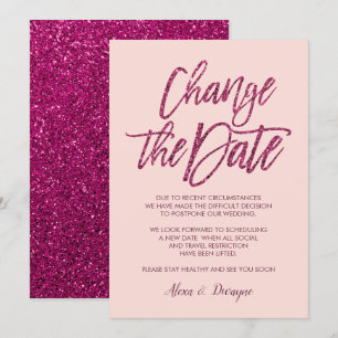 Invitation Parties scintillant rose violet Annulé Mariage rep