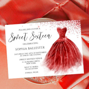 Invitation Parties scintillant rouge étonnante robe de robe d